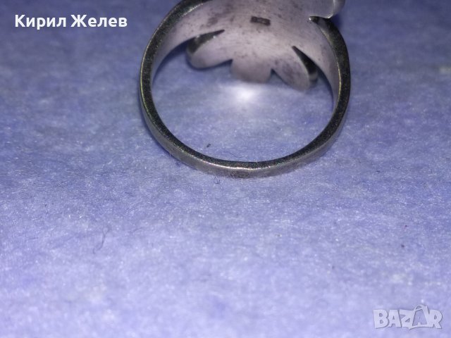 ПРЕКРАСЕН ФЛОРАЛЕН АРТ СРЕБЪРЕН ПРЪСТЕН ЦВЕТЕ СРЕБРО 925 АНГЛИЯ с ШЛИФОВАН КРАЛСКИ СЕДЕФ 39995, снимка 14 - Пръстени - 42613601