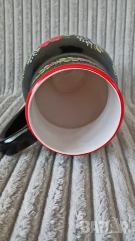 Chodovia Domazlice - Кана/ Ваза Керамика Ръчно рисувана, снимка 4 - Антикварни и старинни предмети - 47834631