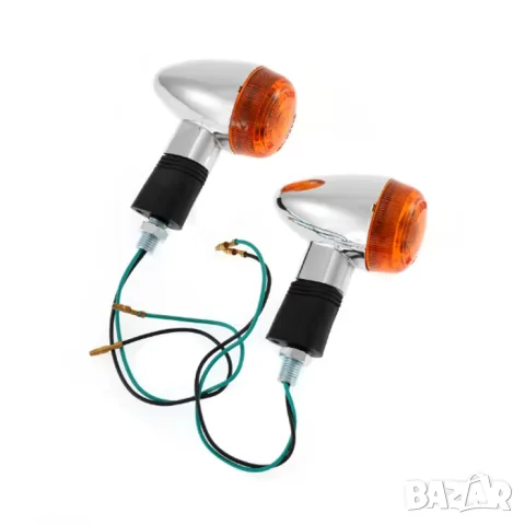 Единичен 12V мигач за мотор с оранжева светлина и PVC корпус