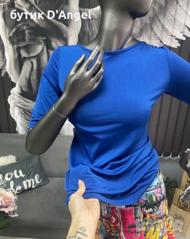 Блуза с 3/4 ръкав син цвят, снимка 4 - Блузи с дълъг ръкав и пуловери - 31504365