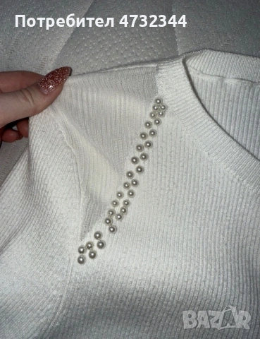 Бяла блуза на BSB, снимка 3 - Блузи с дълъг ръкав и пуловери - 53406554