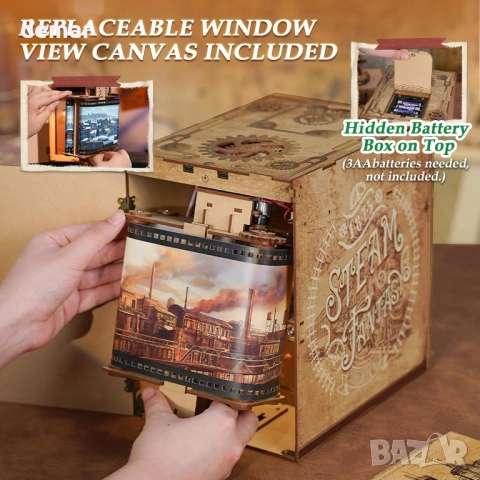 Комплект кътче за книги Tonecheer: 3D пъзел - кабина на влак, снимка 4 - Пъзели - 51691374