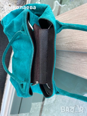 Дамска чанта естествен велур, снимка 5 - Чанти - 53850452