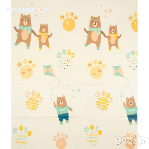 4131 Сгъваемо детско килимче за игра, топлоизолиращо 180x200х1см - мече с хвърчило, снимка 3 - Други - 44793245