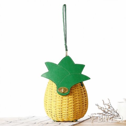 Малка ратанова чантичка Pineapple, снимка 6 - Чанти - 41477385