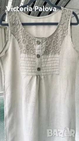 Красива ленена рокля свободна кройка 100% лен, снимка 4 - Рокли - 50378413