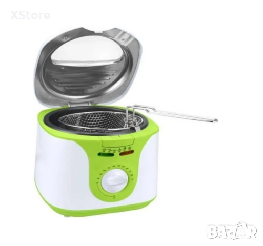 Фритюрник Voltz, 2 литра, 1300W, 80-190 C, Незалепващ съд, Бял/зелен 2 ГОДИНИ ГАРАНЦИЯ, снимка 5 - Фритюрници - 52436755