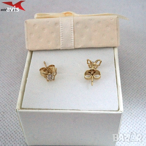 Обеци с 14К златно покритие 2141858, снимка 4 - Обеци - 53377478