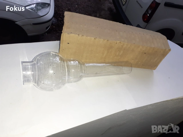 Лампено шише - калиево стъкло за газена лампа, снимка 2 - Антикварни и старинни предмети - 53278972