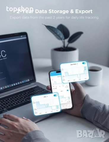 Нов Govee стаен термометър и хигрометър, Bluetooth цифров измервател на влажност на закрито с..., снимка 7 - Друга електроника - 52758414