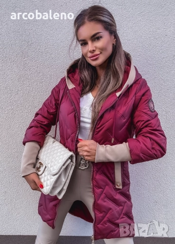 Дамско ватирано яке с качулка, снимка 2 - Якета - 51999734