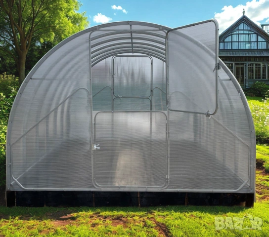 Оранжерия 3х8 с поликарбонат / поцинкована стомана /