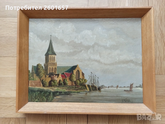 Стара авторска западноевропейска картина.