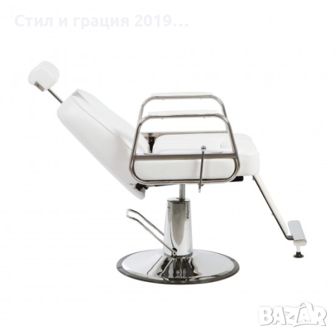 Фризьорски/бръснарски стол Tonsur - бял, снимка 2 - Бръснарски столове - 44600234