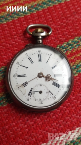 Швейцарски сребърен джобен часовник 