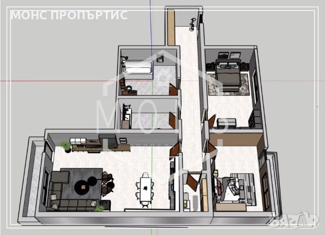 Тристаен апартамент за продажба в гр.В. Търново , кв. "Бузлуджа"., снимка 2 - Апартаменти - 52738758