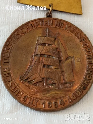 Рядък плакет ГЕРМАНСКИ ШАМПИОНАТ по МОРСКИ МНОГОБОЙ 1964г. за КОЛЕКЦИЯ 28129, снимка 3 - Антикварни и старинни предмети - 55977677