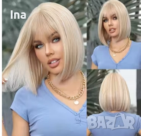 Руса перука каре, снимка 2 - Аксесоари за коса - 52435876