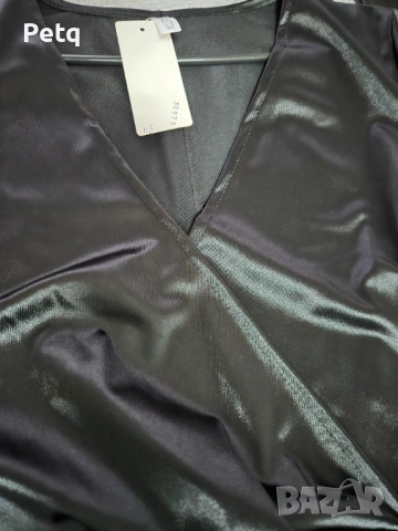 Черна сатенена рокля, снимка 4 - Рокли - 53063775