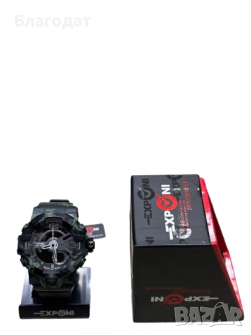 Водоустойчив спортен дигитален часовник EXPONI "Двоен екран,подсветка,аларма, хронометър и др. , ", снимка 4 - Водоустойчиви - 52410766