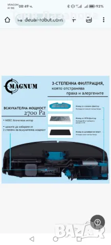 Робот Magnum One Black за сухо и мокро почистване , снимка 6 - Прахосмукачки - 49055245