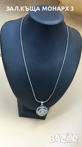 Сребърен синджир с висулка, снимка 4 - Колиета, медальони, синджири - 48459969