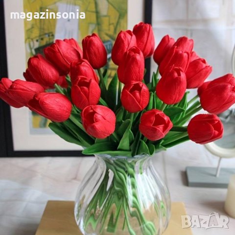 Красиви и реалистични лалета за пролетно настроение, снимка 9 - Изкуствени цветя - 40353568