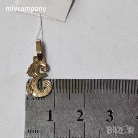 Златна висулка буква "Е"0.92гр., снимка 3 - Колиета, медальони, синджири - 52827237