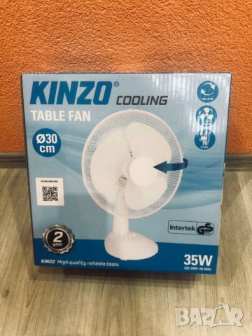  Вентилатор , настолен вентилатор Kinzo , бял вентилатор за бюро, снимка 1 - Вентилатори - 37349086
