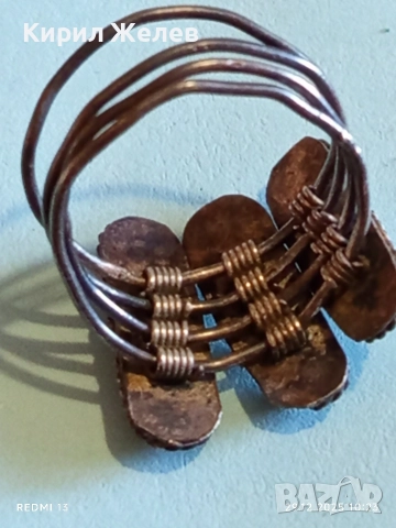 Сребърен пръстен Бохо стил с Тюркоаз орнаментиран авангарден 31114, снимка 6 - Пръстени - 52925568