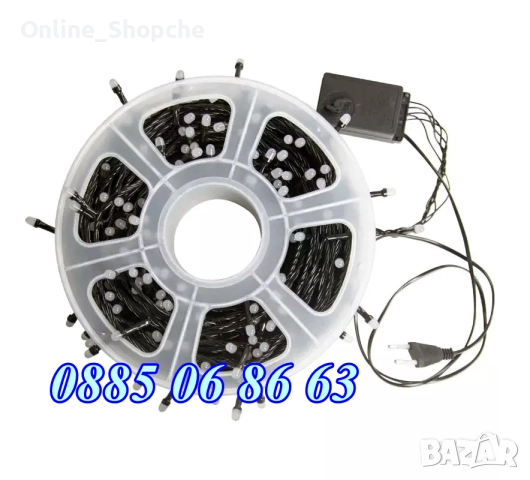 Коледни лампички 50 метра на макара, синя светлина, водоустойчиви, снимка 7 - Декорация за дома - 52426226