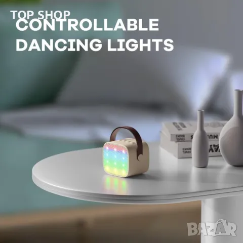 Мини караоке машина YLL с 2 безжични микрофона за деца и възрастни Bluetooth колонка, снимка 5 - Караоке - 48938420