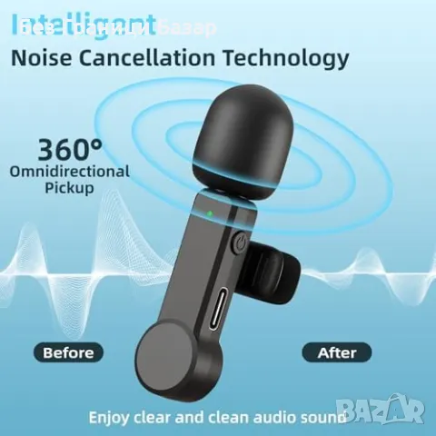 Нов Двоен микрофон за запис и стрийминг - съвместим с iOS и Android, снимка 2 - Други - 47643122