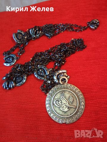 ПОСРЕБРЕНИ ЕТНО ОСМАСКИ СТИЛ ОГЪРЛИЦА и ГРИВНА с ТУГРА НАКИТИ за НОСИЯ 25511, снимка 2 - Бижутерийни комплекти - 35527308