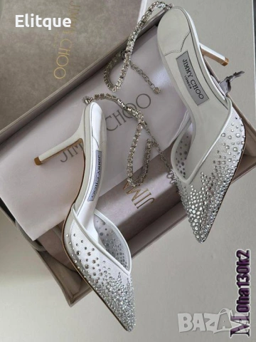 сандали на ток с камъни jimmy choo, снимка 2 - Сандали - 53068014