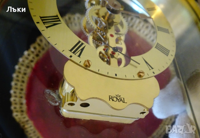 Кралски настолен часовник скелетон S.Haller. , снимка 2 - Антикварни и старинни предмети - 52553554