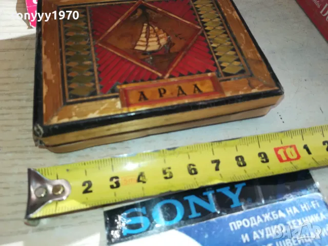 арда-антична кутия за цигари-фурнир/реликва 2411241640, снимка 4 - Антикварни и старинни предмети - 48088893