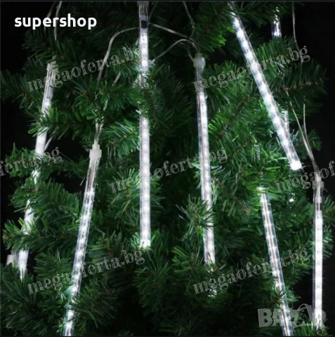 Светещи Лед Висулки Падащ Сняг за Коледна Украса 8Бр. х48см. , снимка 7 - Декорация за дома - 52297214