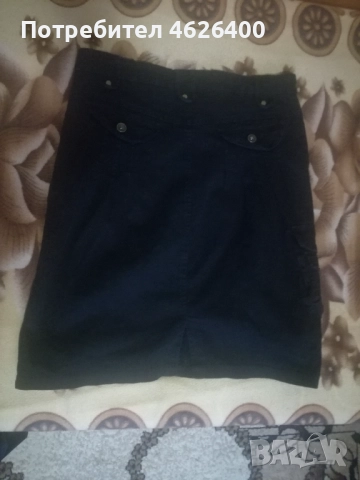 Продвам черна дамска дънкова къса пола, снимка 3 - Поли - 52110423