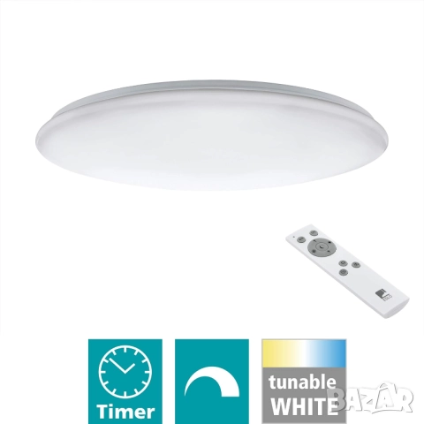 LED Плафон с Дистанционно EGLO GIRON 97528 – 80 W, 7800 lm, 3000K–5000K, Димируем!