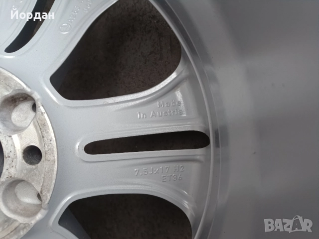 ОРИГИНАЛНИ джанти 17 ' цола 5x112 МЕРЦЕДЕС / MERCEDES BENZ ET36 7,5J 66,6, снимка 11 - Гуми и джанти - 52344984