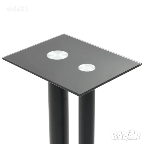vidaXL Стойки за тонколони, 2 бр, 2 колони, закалено стъкло, черни, снимка 3 - Тонколони - 56147606
