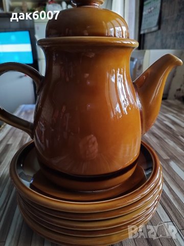 Комплект Кана и 6 броя чинии(немски порцелан)-Нови