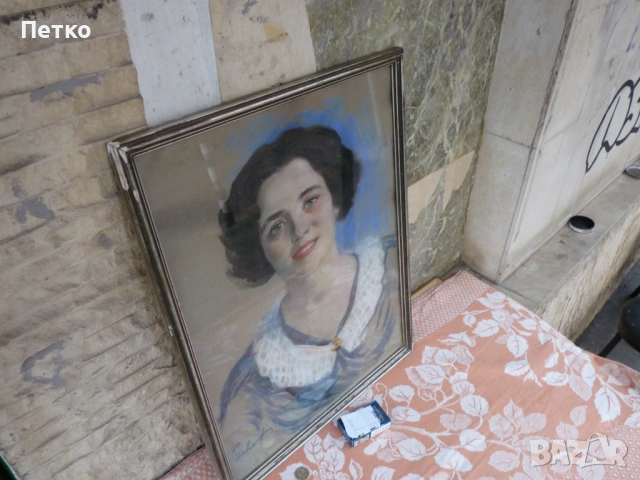 Стара картина  65 / 50 см, снимка 6 - Антикварни и старинни предмети - 53397554