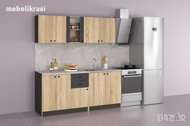 Кухня Мареа 1,корпус антрацит лице сонома