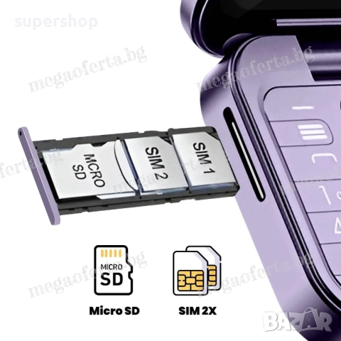 ПРОМОЦИЯ! i16 PRO Мини Сгъваем Мобилен Телефон с две сим карти, снимка 6 - Телефони с две сим карти - 52566404