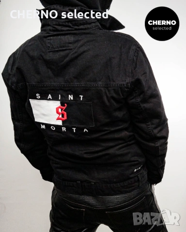 Мъжко черно дънково • деним яке SAINT MORTA Denim Jacket – размер L 