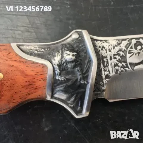 Инкрустиран ловен нож -175х320 мм, снимка 3 - Ножове - 50741505