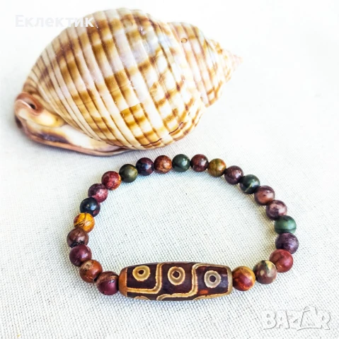 Дзи гривна с мъниста от регалит, снимка 6 - Гривни - 50776575