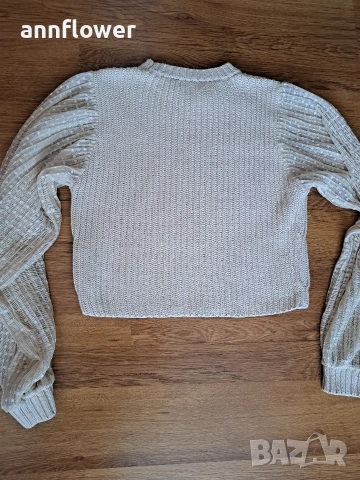 Пуловер с ефектни ракави Zara S, снимка 2 - Блузи с дълъг ръкав и пуловери - 53064892